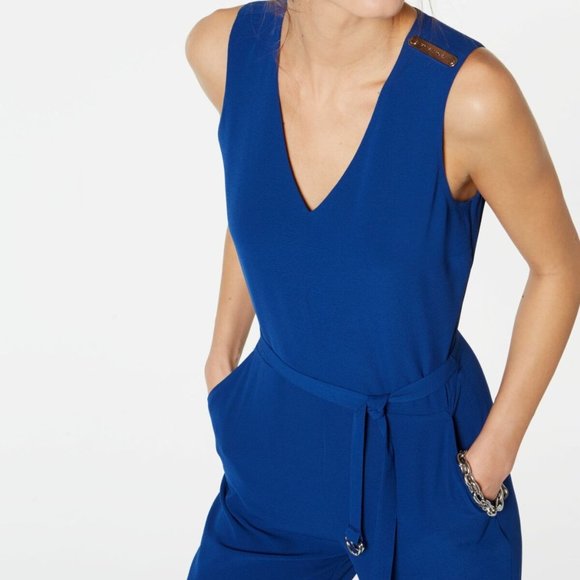 NWT MICHAEL KORS Ring Belt JUMPSUIT Women's sz 12 - Picture 4 of 8